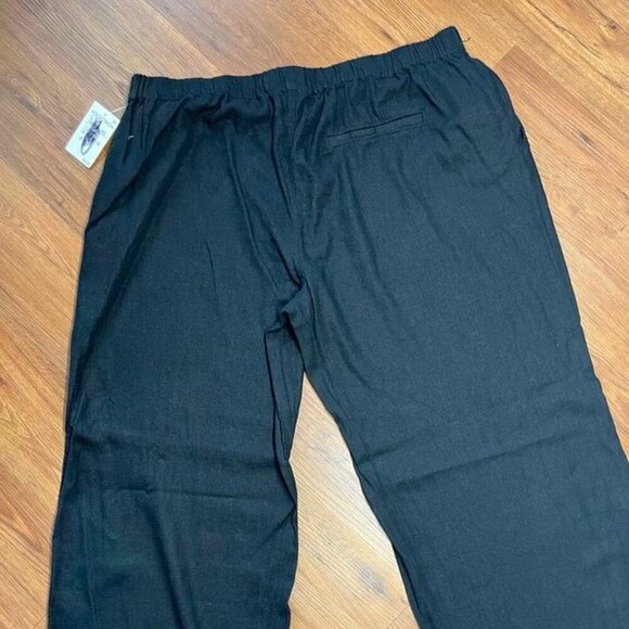 Caslon Linen Blend Wide Leg Pull-On Resort Travel Pants Black Women’s XL NWT - Picture 3 of 15
